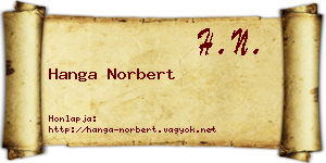 Hanga Norbert névjegykártya